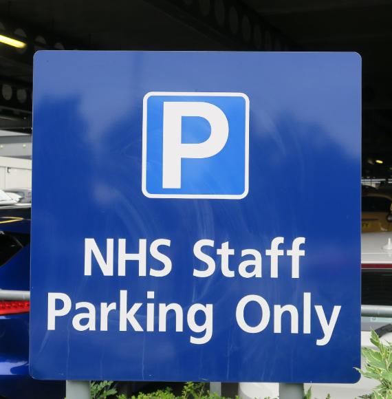 NHS Staff Parking Only sign