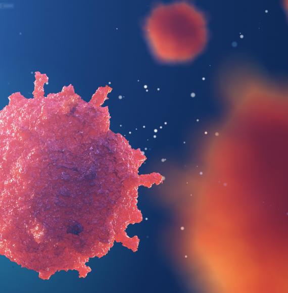 Artist impression of a blood cancer cell close up