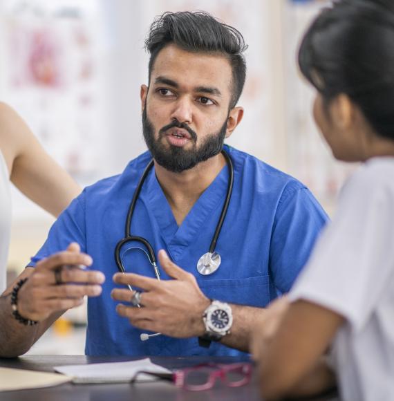 Nursing team in conversation