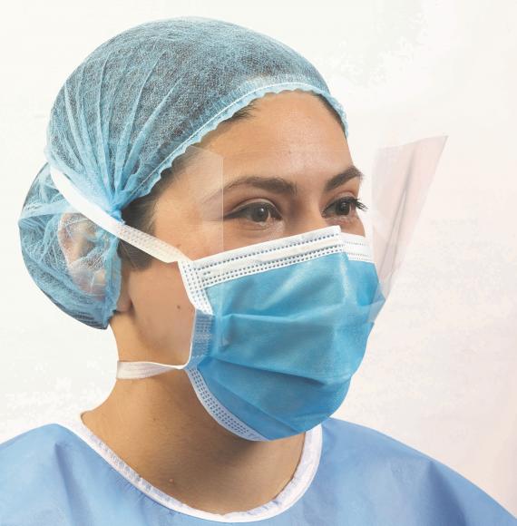 Health professional wearing a face mask