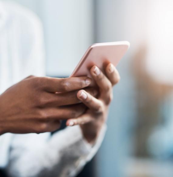 Woman using her mobile phone