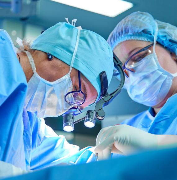 Two surgeons performing a procedure