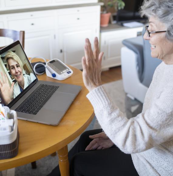 Lady receiving remote patient care 