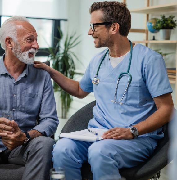 Doctor talking with a patient