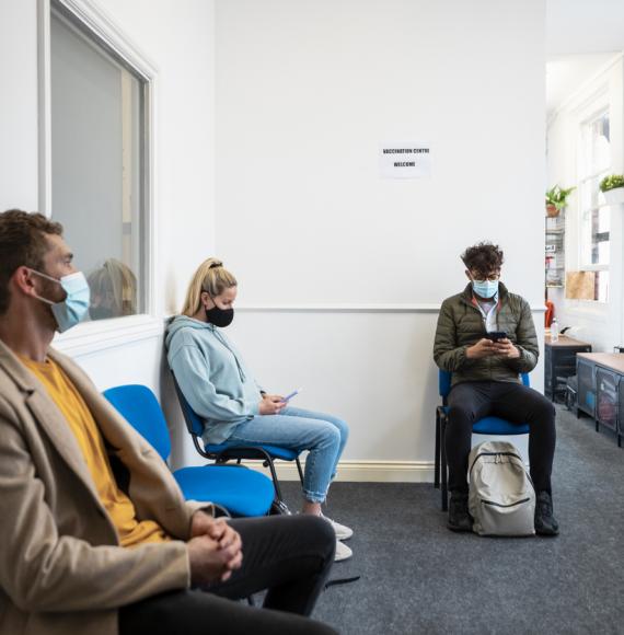 covid vaccine waiting room 