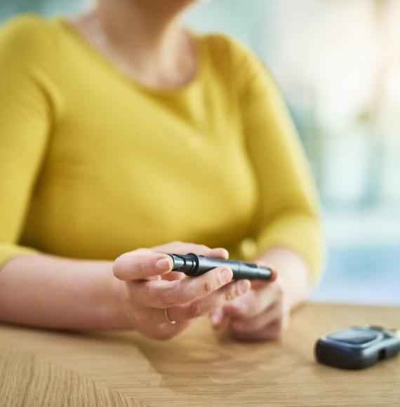 woman checking insulin levels