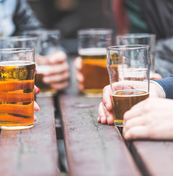 men drinking beer