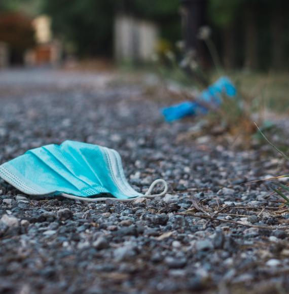 face mask on the floor