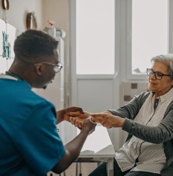 male nurse with elderly lady