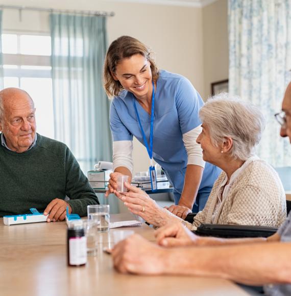 Nurse with elderly people