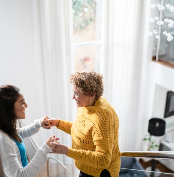 Nurse helping patient