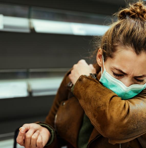 Woman coughing