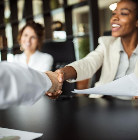 Two people shaking hands