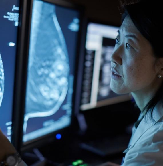 Woman looking at screen