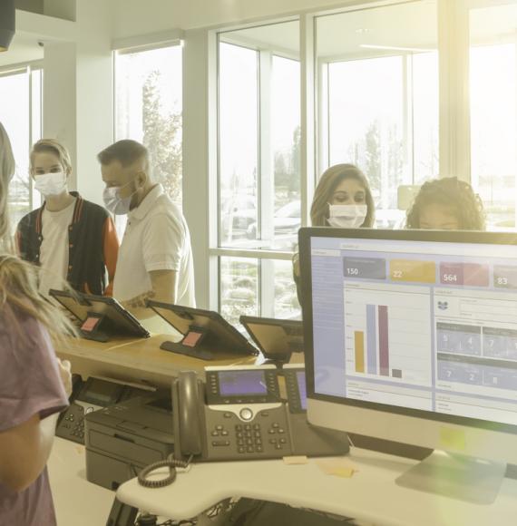 Healthcare check-in desk