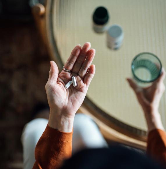 Medicine in a woman's hand