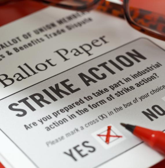 Ballot paper for industrial action