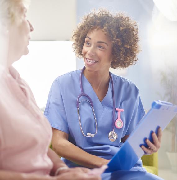 Women consulting patient