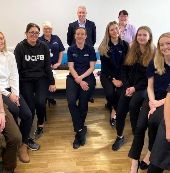 The first cohort of student nurses with Louise Croxall, CHFT’s Chief Nurse Information Officer (CNIO), far right, and Rob Birkett, CHFT’s Chief Digital and Information Officer (CDIO), back centre.