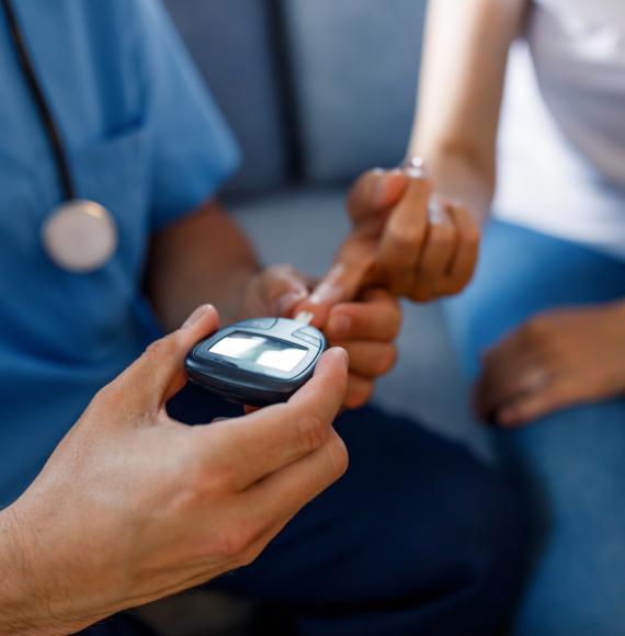 Finger prick test for diabetes