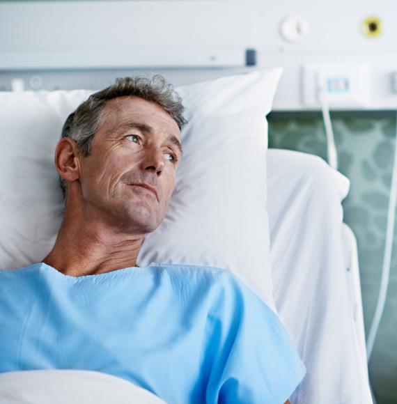 Patient in hospital bed