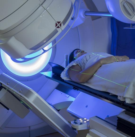 Woman Receiving Radiation Therapy Treatments for Breast Cancer