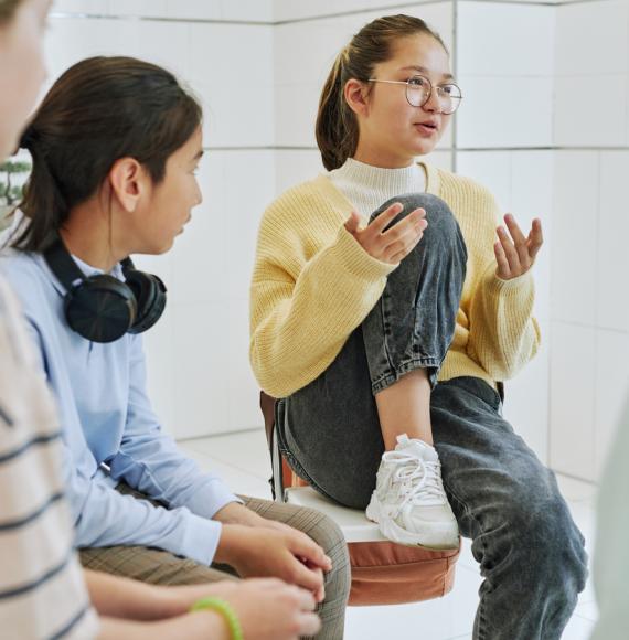 Girl Sharing in a Support Group