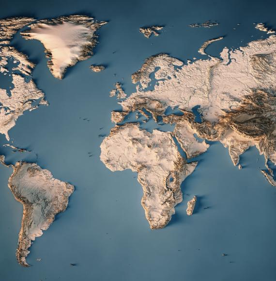 Image of a world map depicting the international health technology assessment group