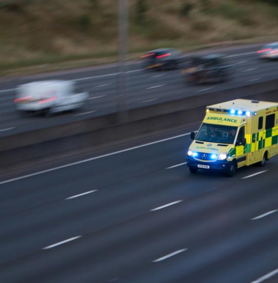 Ambulance responding to an emergency