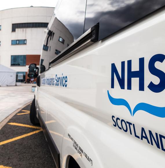 Image of a vehicle with NHS Scotland written on it