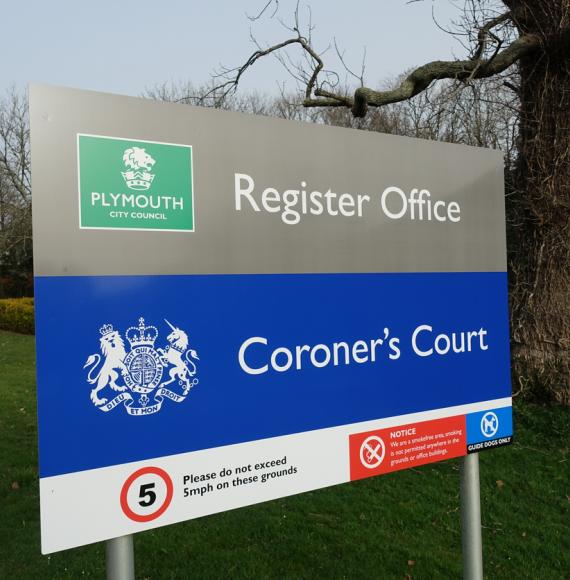 Coroner sign