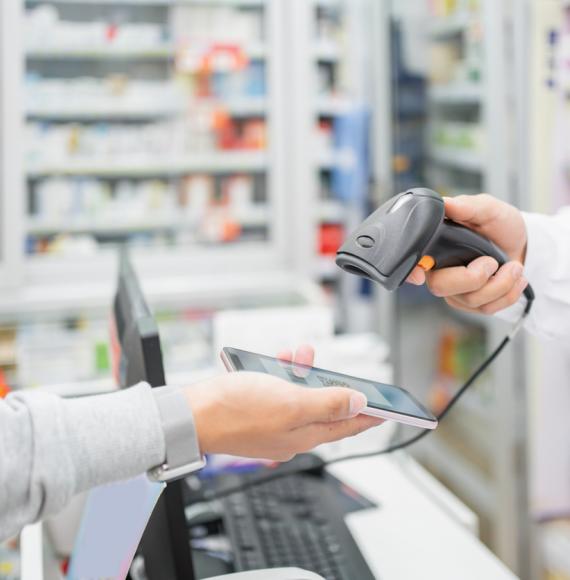 Man using his phone to get a prescription