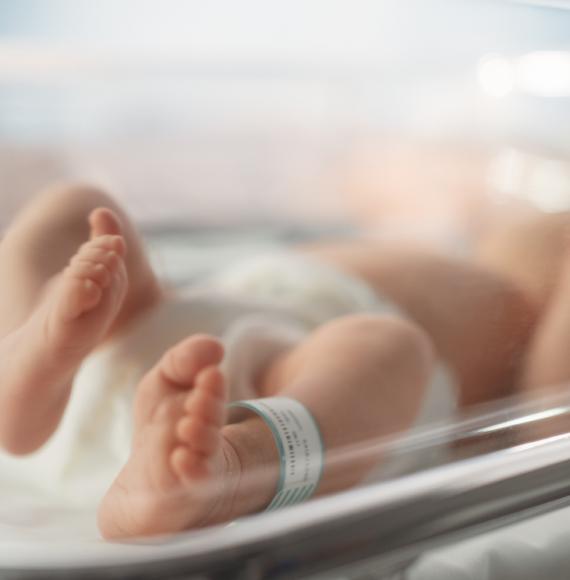 Small baby in a hospital