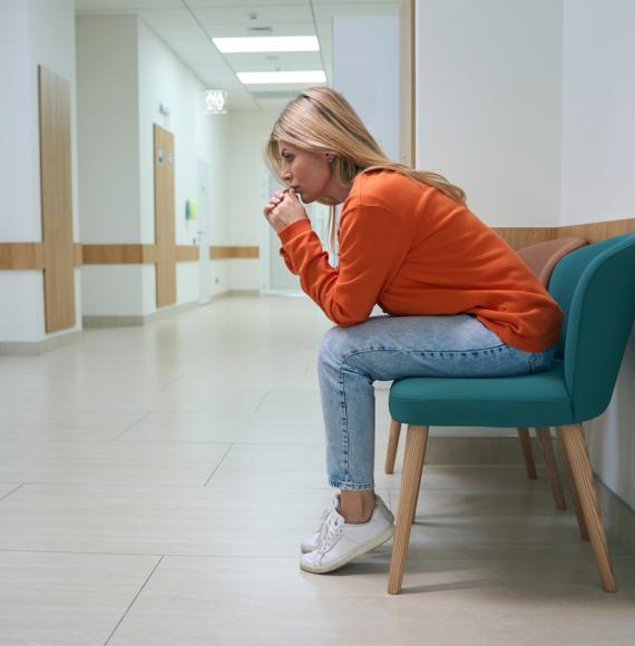 NHS waiting room depicting waiting lists and backlog