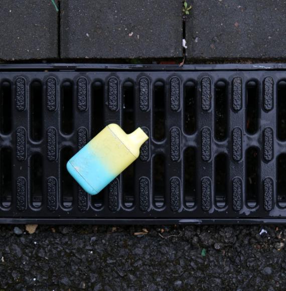 A brightly coloured vape
