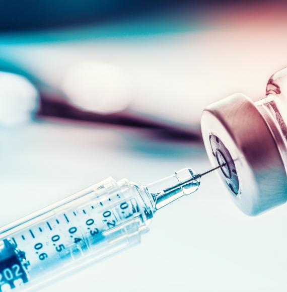 Close up shot of a needle