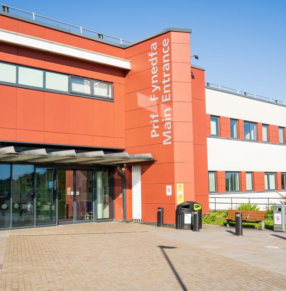Hospital entrance in Wales