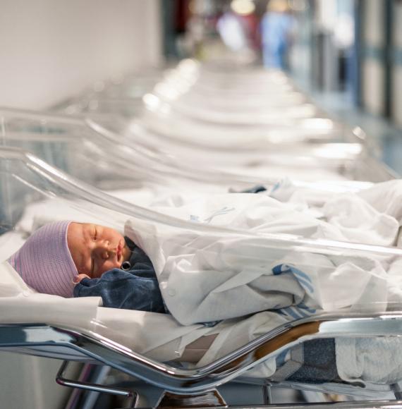 Newborn baby boy in hospital