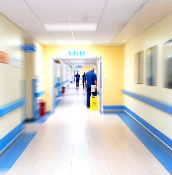 View of a hospital corridor