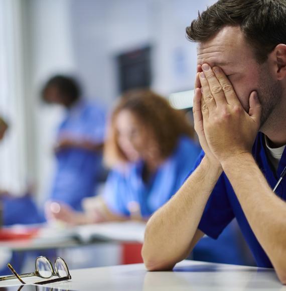 stressed young doctor