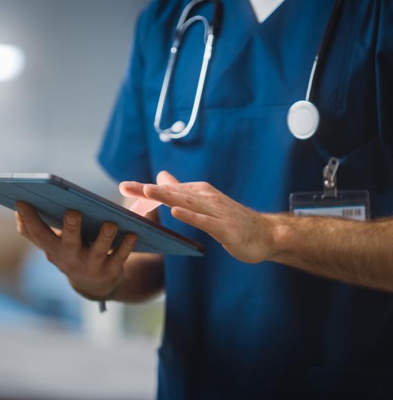 Doctor using a tablet