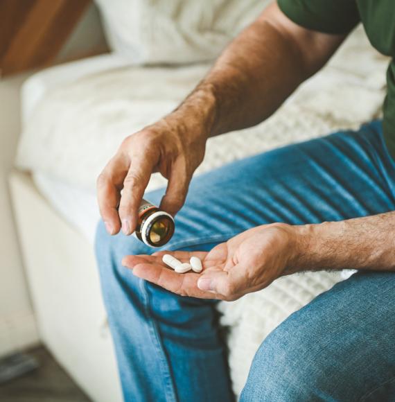 Man taking medication