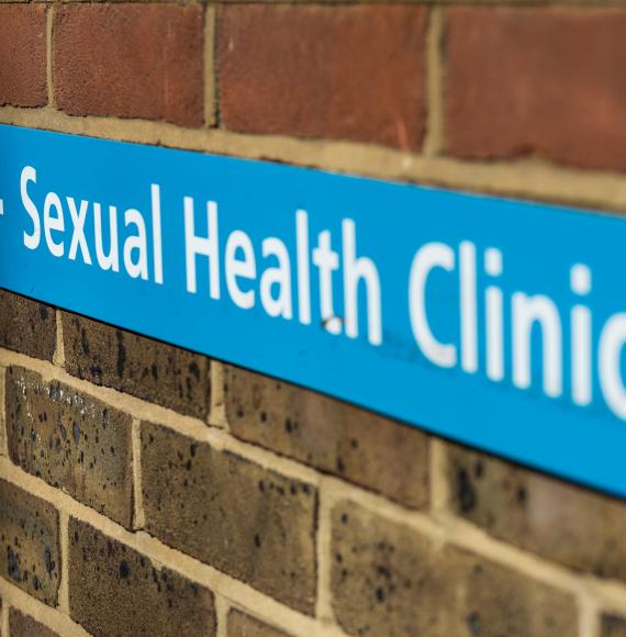 Sign for a sexual health clinic