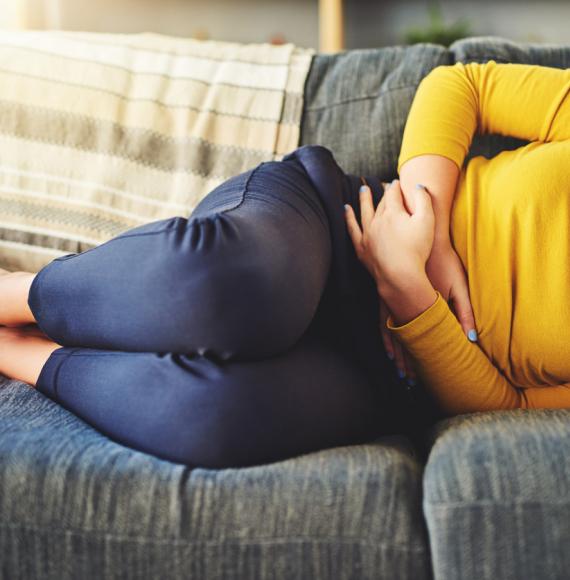 Woman struggling with endometriosis pain
