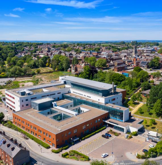 Aerial view of the pontefract hospital site