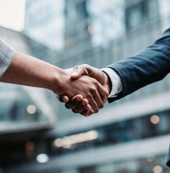Two people shaking hands