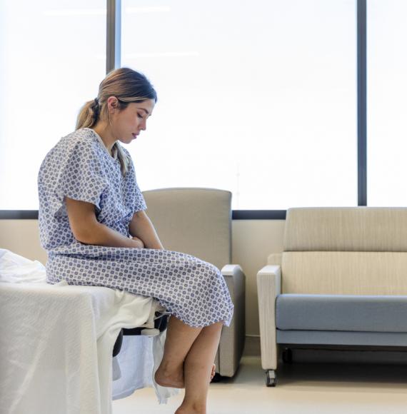 Woman upset after suffering miscarriage