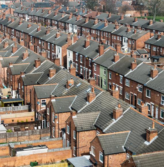 back to back terraced houses on a large council estate