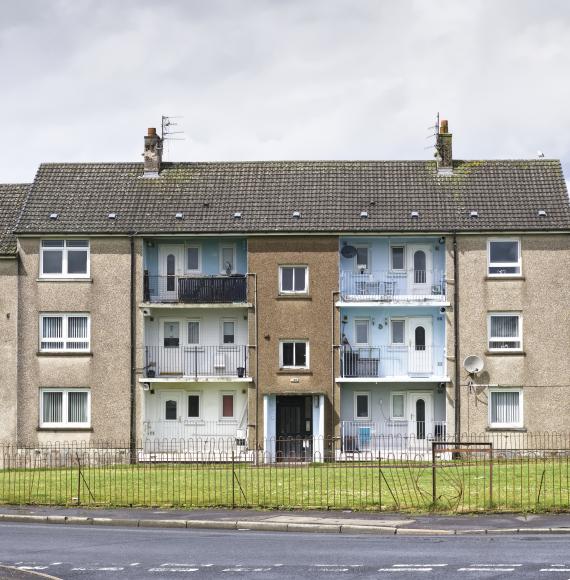 Derelict council house in deprived area of the UK