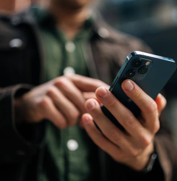 Man using mobile phone